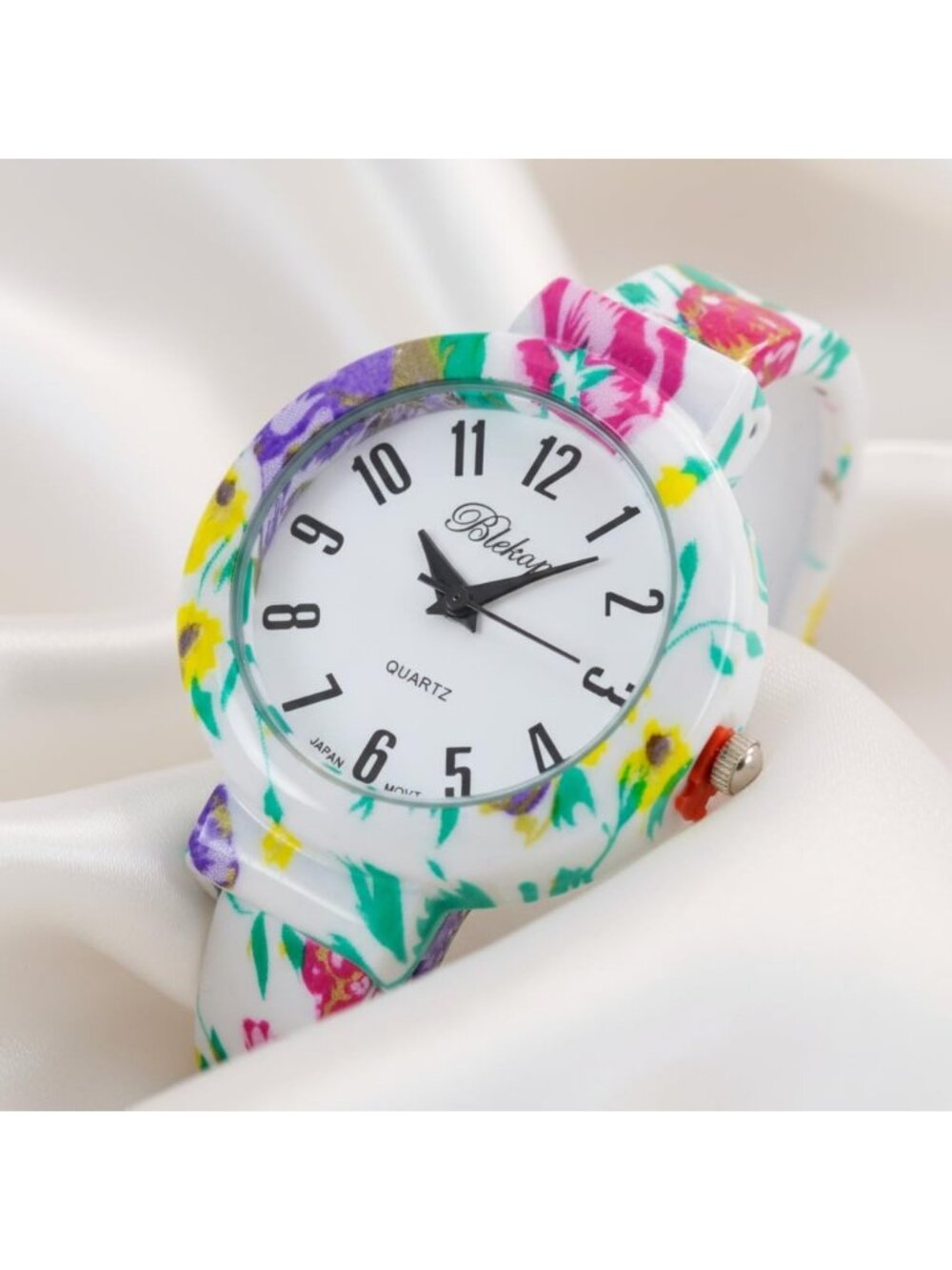 Women's Multi Elegant Flower Design Bracelet Cuff Bangle Fashion Wrist Watches - Picture 6 of 7